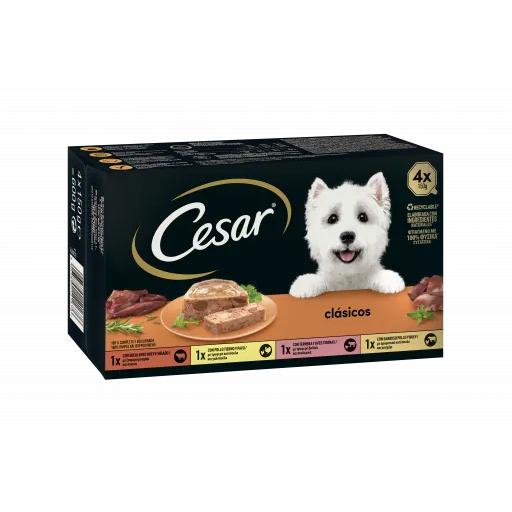 Cesar Comida Húmeda para Perros Multipack Selección de Clásicos en Paté - 4x150 gr