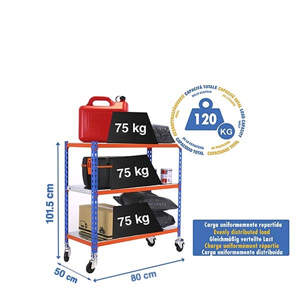 Estantería SIMONRACK Simonclick mobile mini 3/500 900 azul/nar/gal