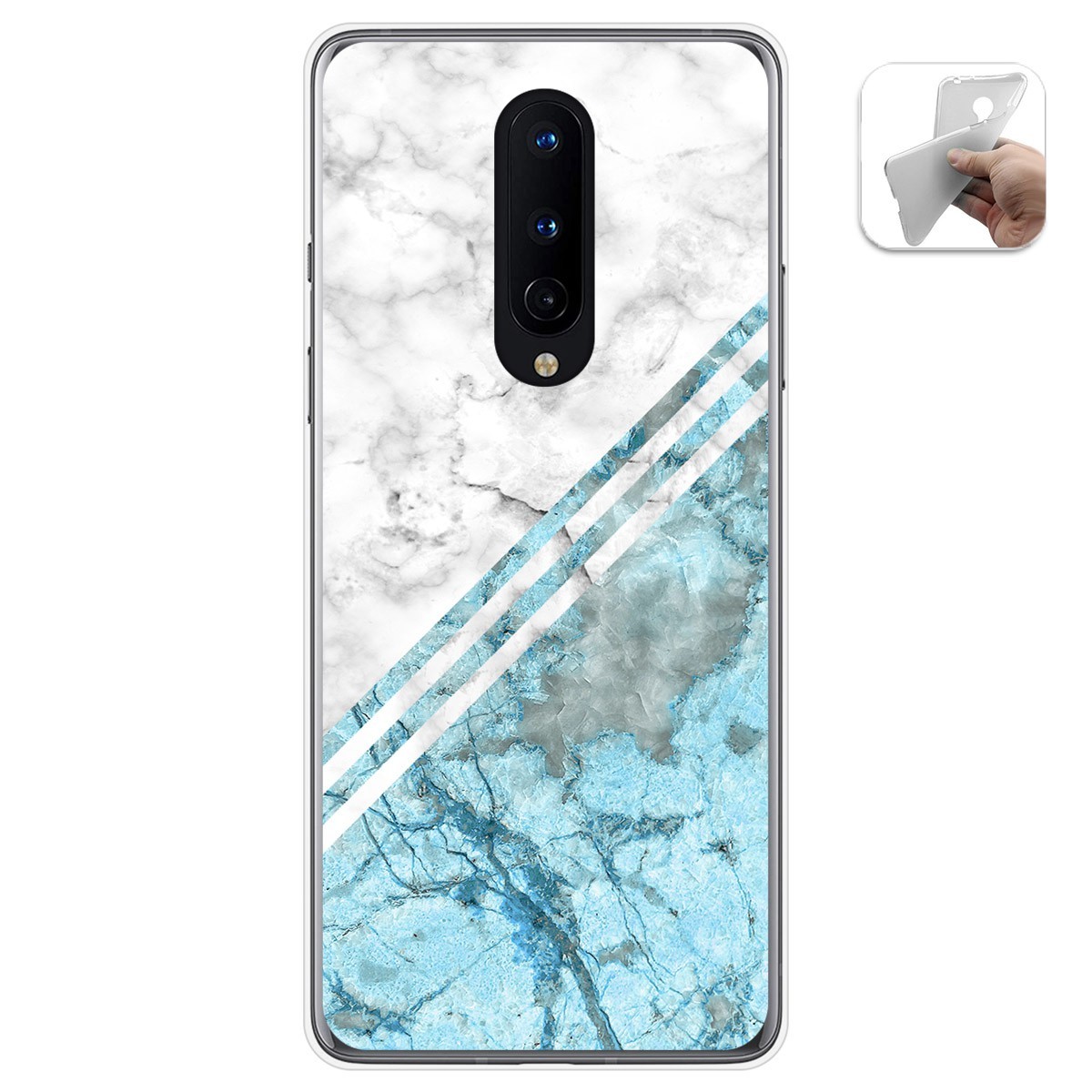 Tumundosmartphone Funda Gel Tpu para OnePlus 8 diseño Mármol 02 Dibujos