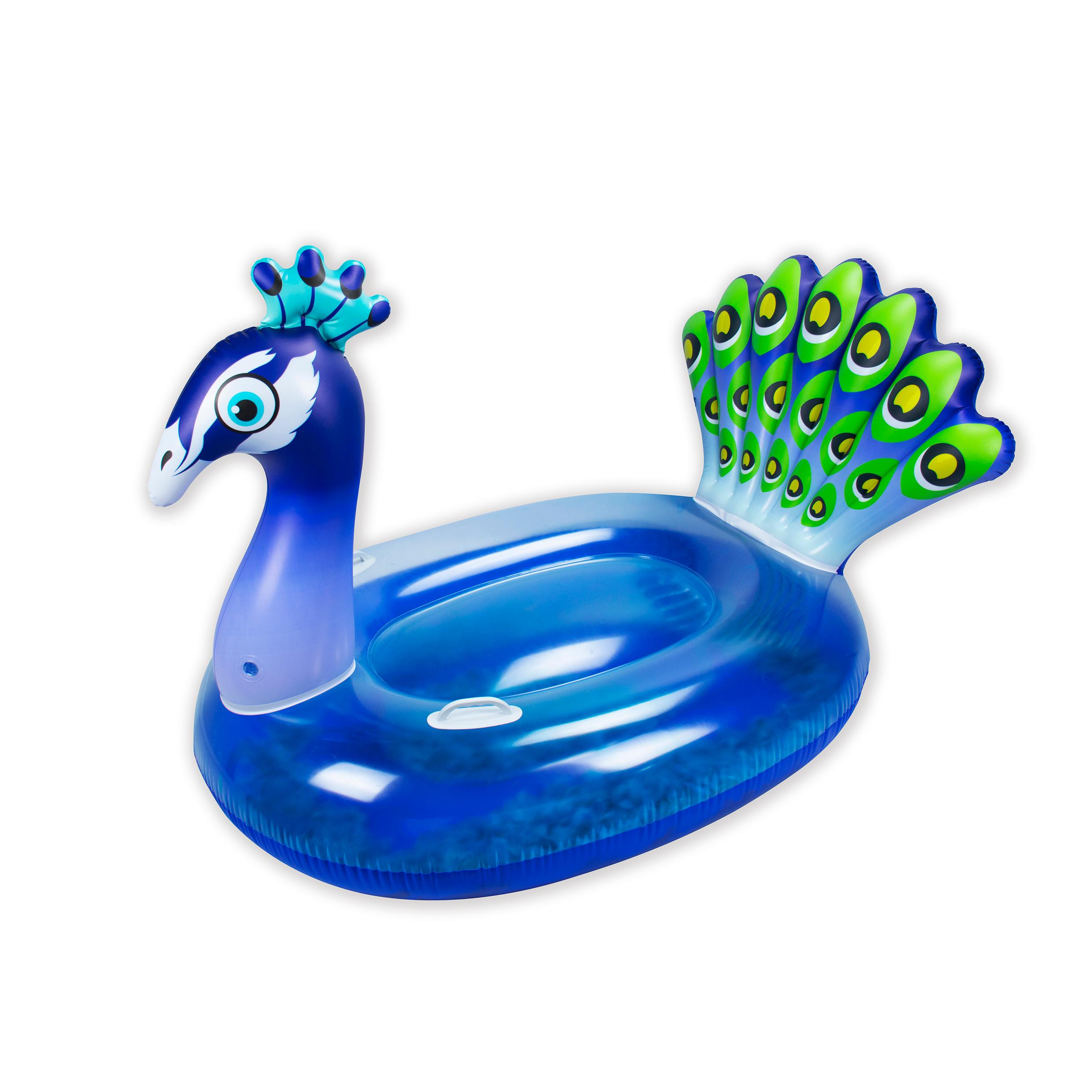 Pavo Real Gigante Hinchable con Plumas para Playa y Piscina (37549)