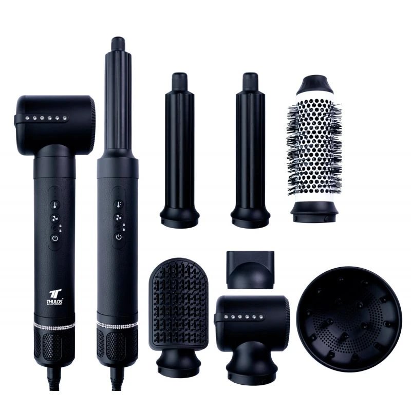 Thulos - Secador de pelo TH-BY25 con tecnología iónica, 1400 W y 3 velocidades y temperaturas para peinado profesional en casa, negro