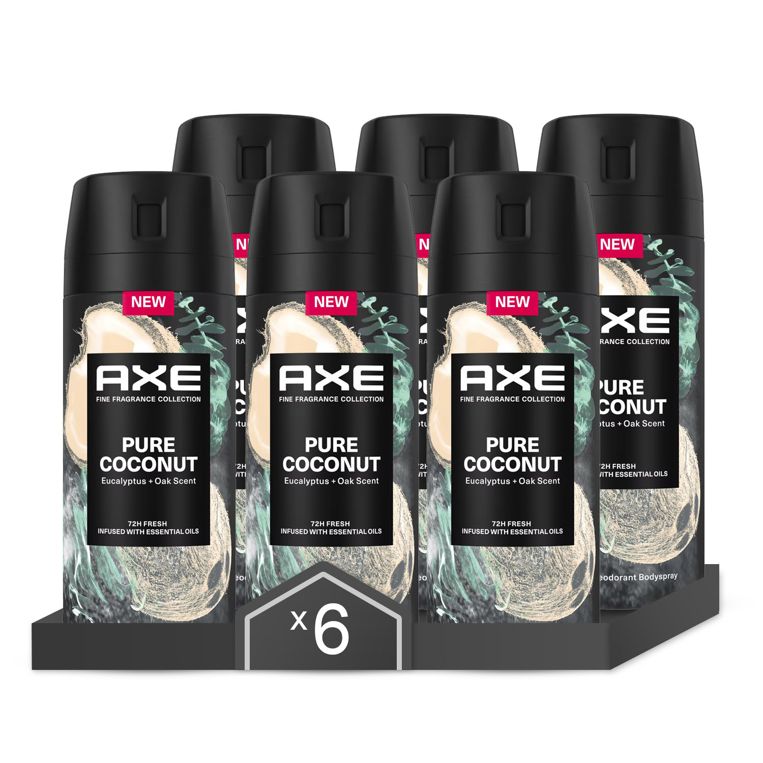 Axe - Axe Desodorante Pure Coconut Fragancia Premium 150ml - Pack de 6