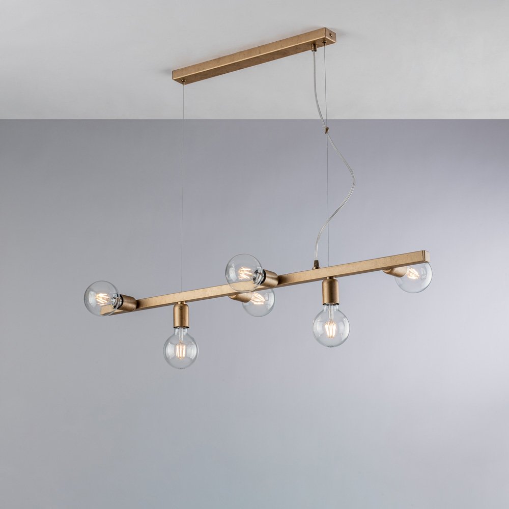 Araña Contemporánea Fabian Gold 6 Luces E27