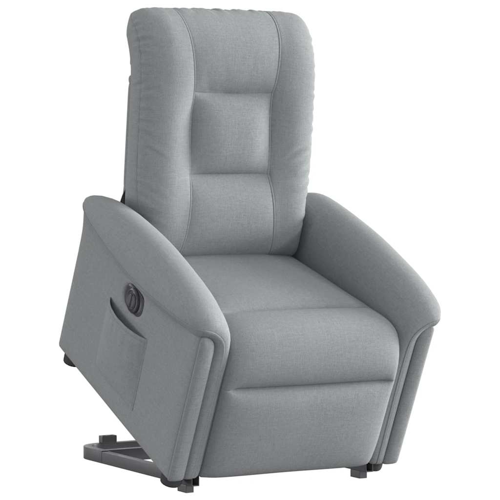 vidaXL Sillón eléctrico reclinable elevable de tela gris claro