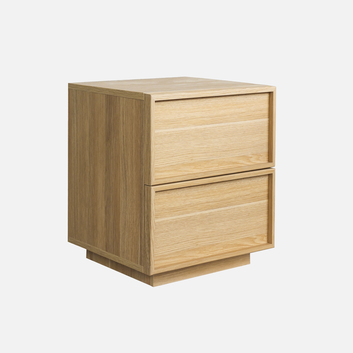 sweeek - Mesita efecto madera, 2 cajones , Kuba , 42x38x48