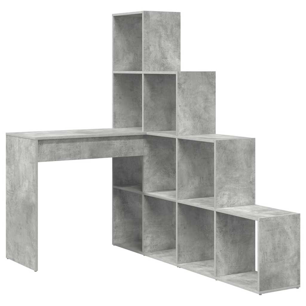 vidaXL Escritorio de Esquina Gris Concreto 101,5 x 149,5 x 149,5 cm