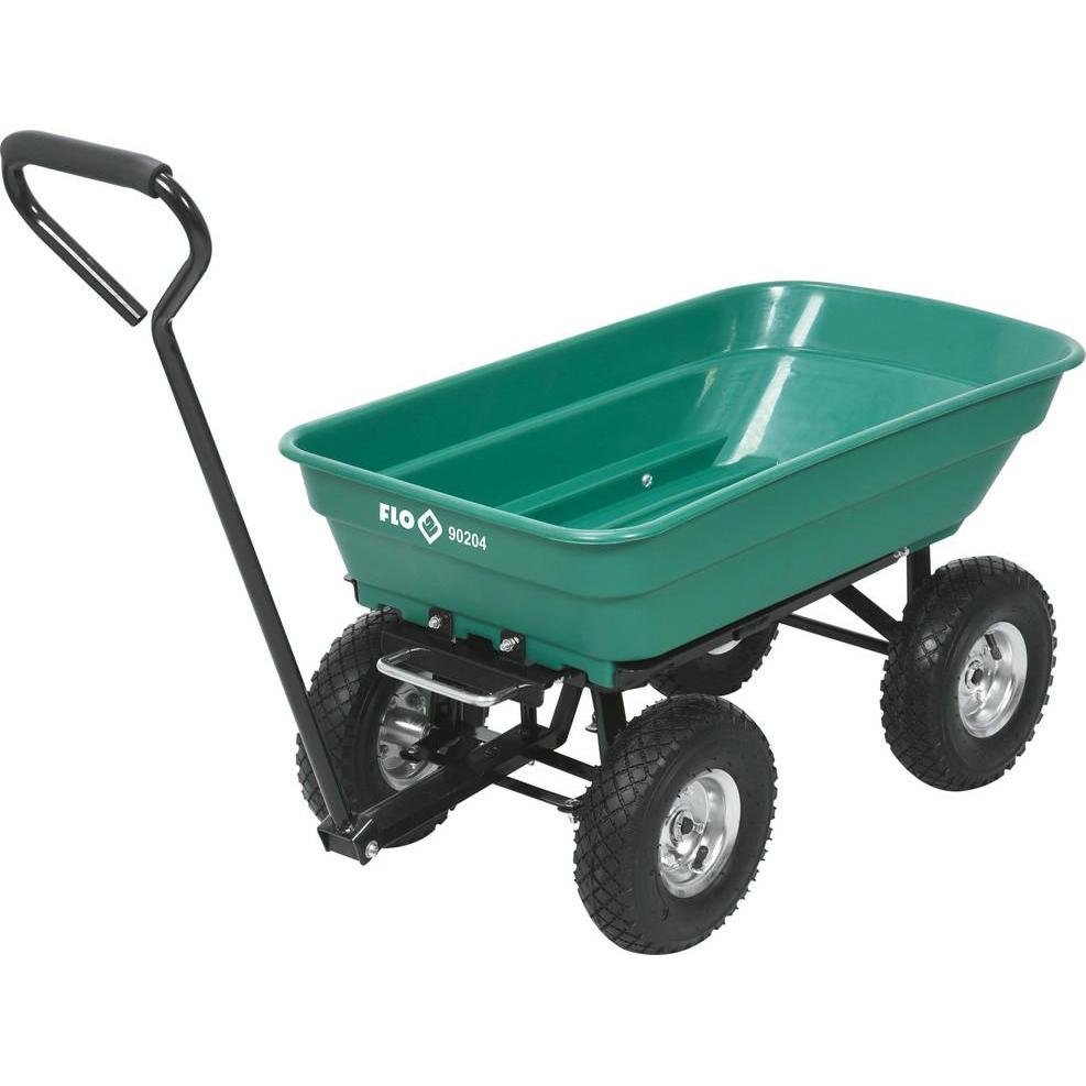 FLO Carro de jardín con función basculante, 55 L, contenedor: 87 x 47 x 20 cm