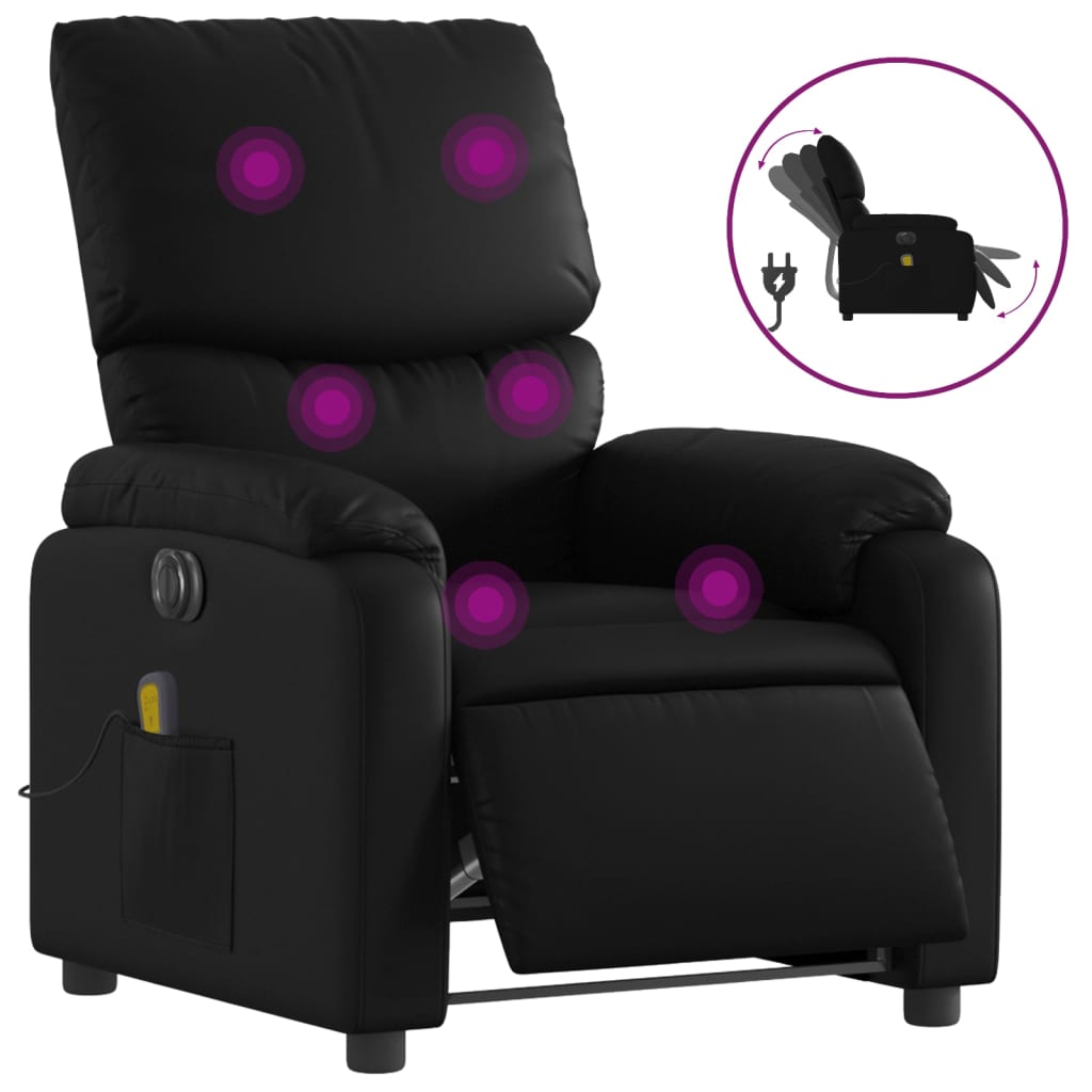 Sillón de Masaje Eléctrico Vidaxl de Cuero Artificial Negro, Crema, Marrón