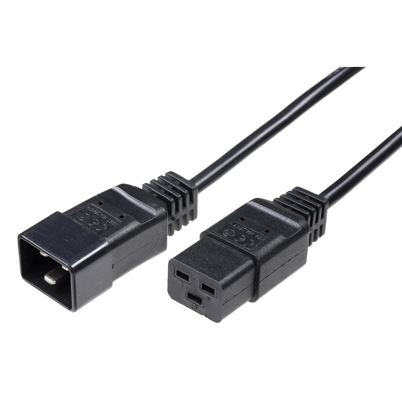 Microconnect Cable de Alimentación C19 - C20 16A 0.5m para Ordenador