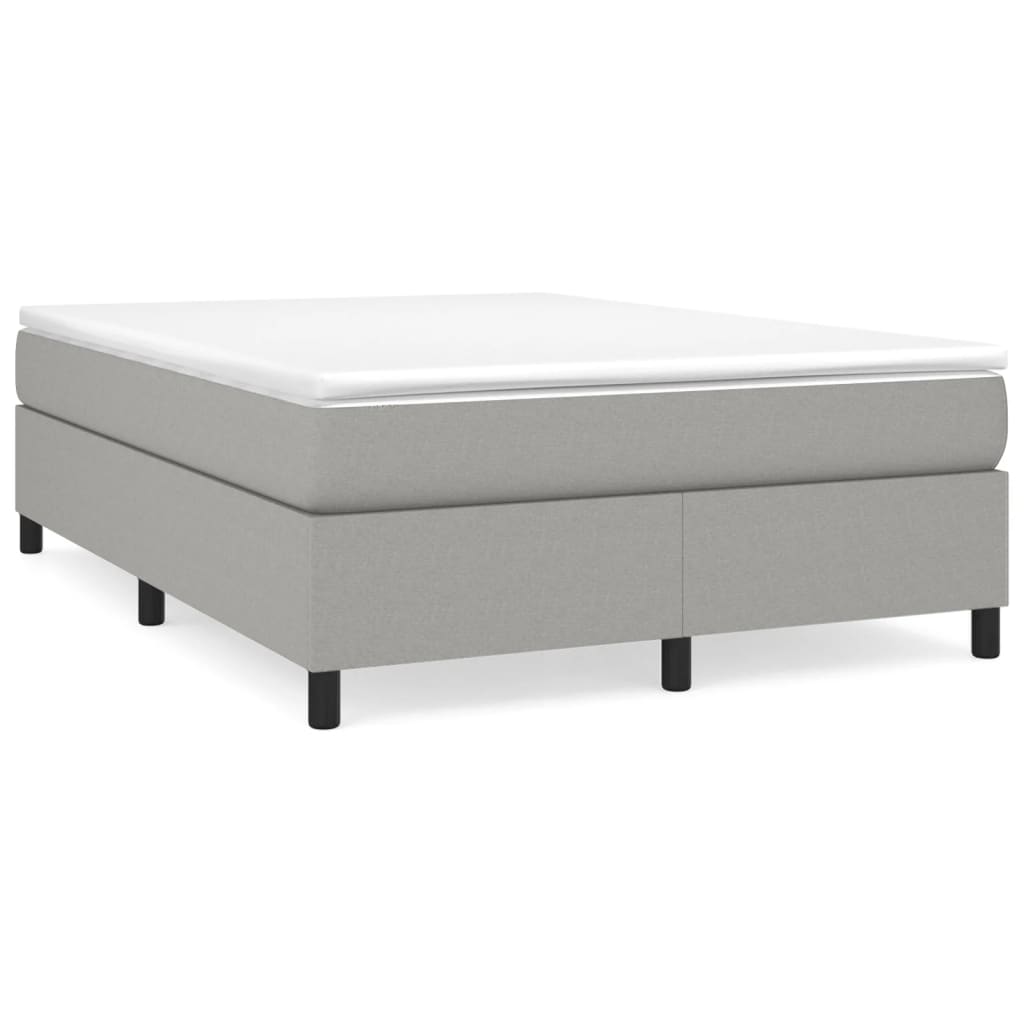 vidaXL Estructura de cama con somier tela gris claro 140x190 cm