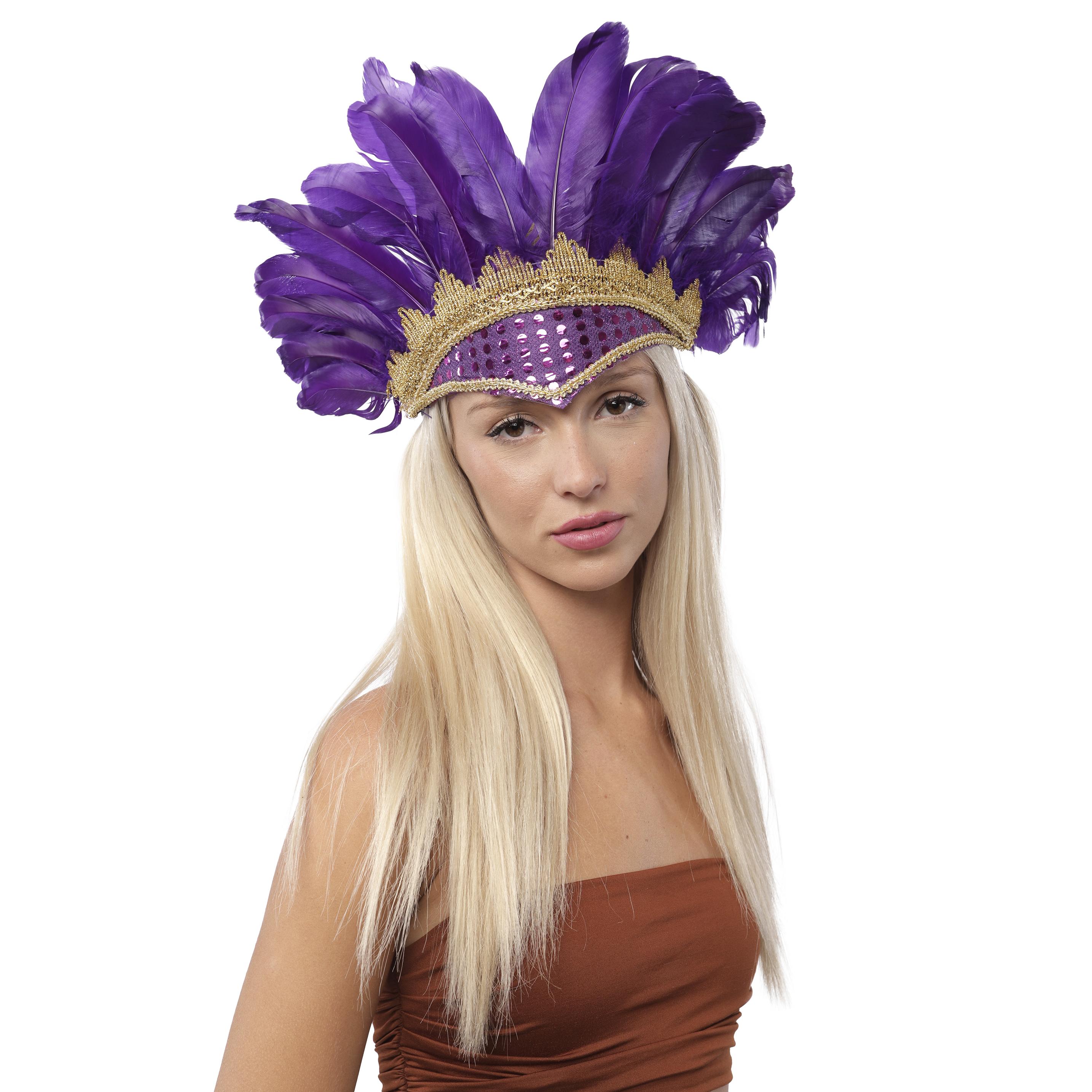 Carnavalife Diadema Plumas Carnaval para Disfraz de Pavo Real - Fiesta