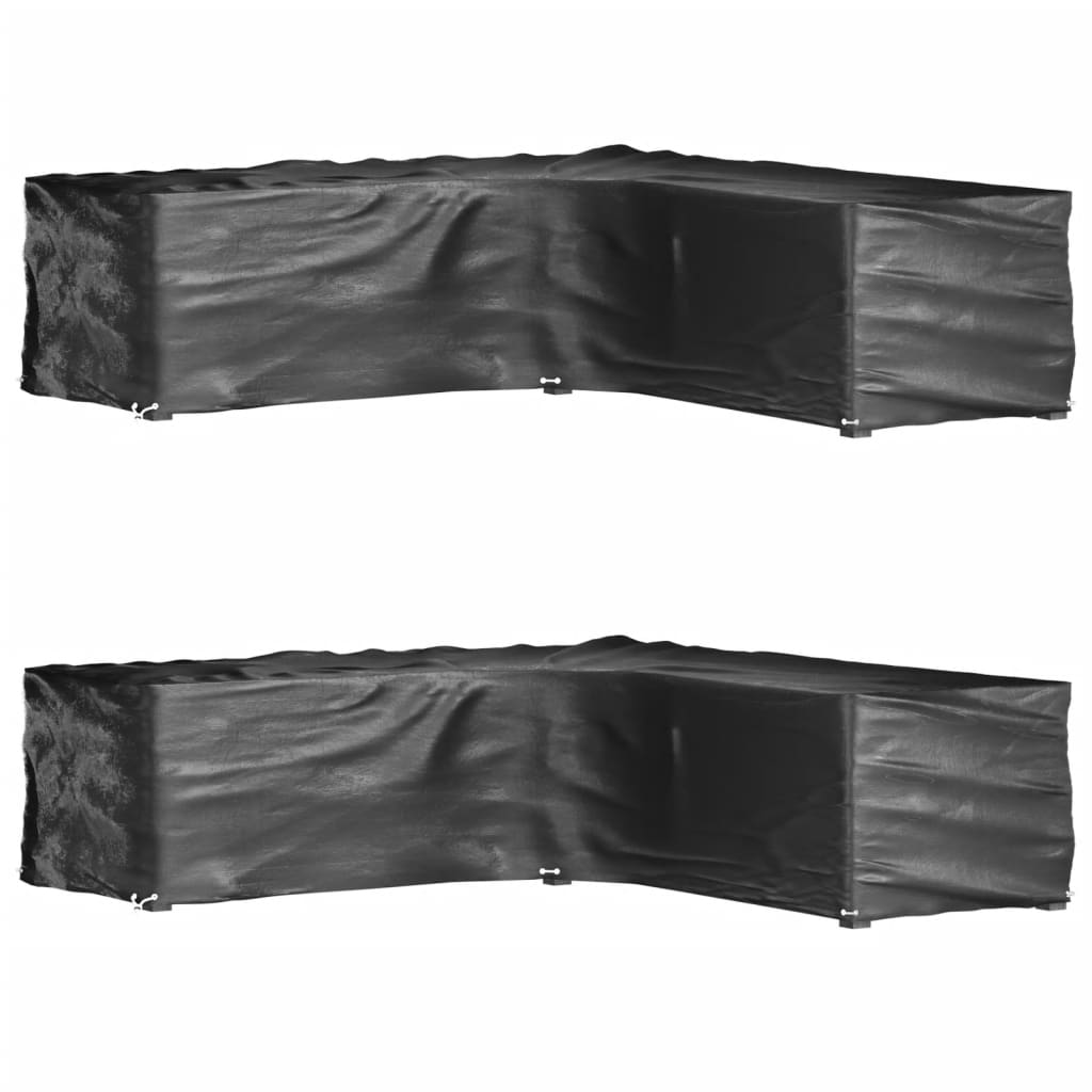 vidaXL Fundas muebles jardín forma de L 2 uds en dimensiones 215x215x70 cm/210x260x80 cm/250x250x70 cm y más | almacenamiento funcional diseño moderno para baño dormitorio sala