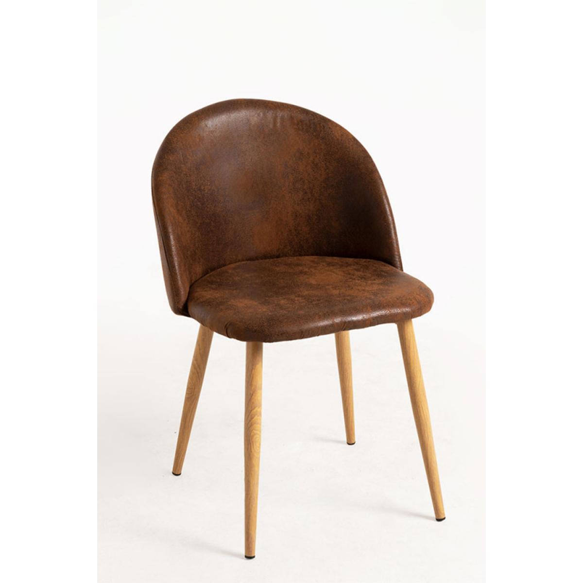 Regalos Miguel - Sillas Comedor - Silla Vint Polipiel - Marrón Vintage