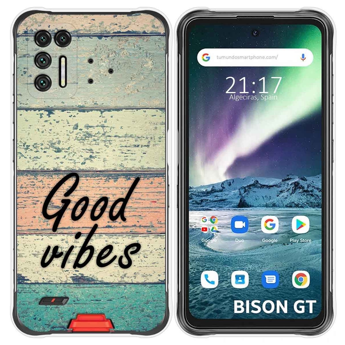 Funda Silicona para Umidigi Bison GT diseño Madera 01 Dibujos