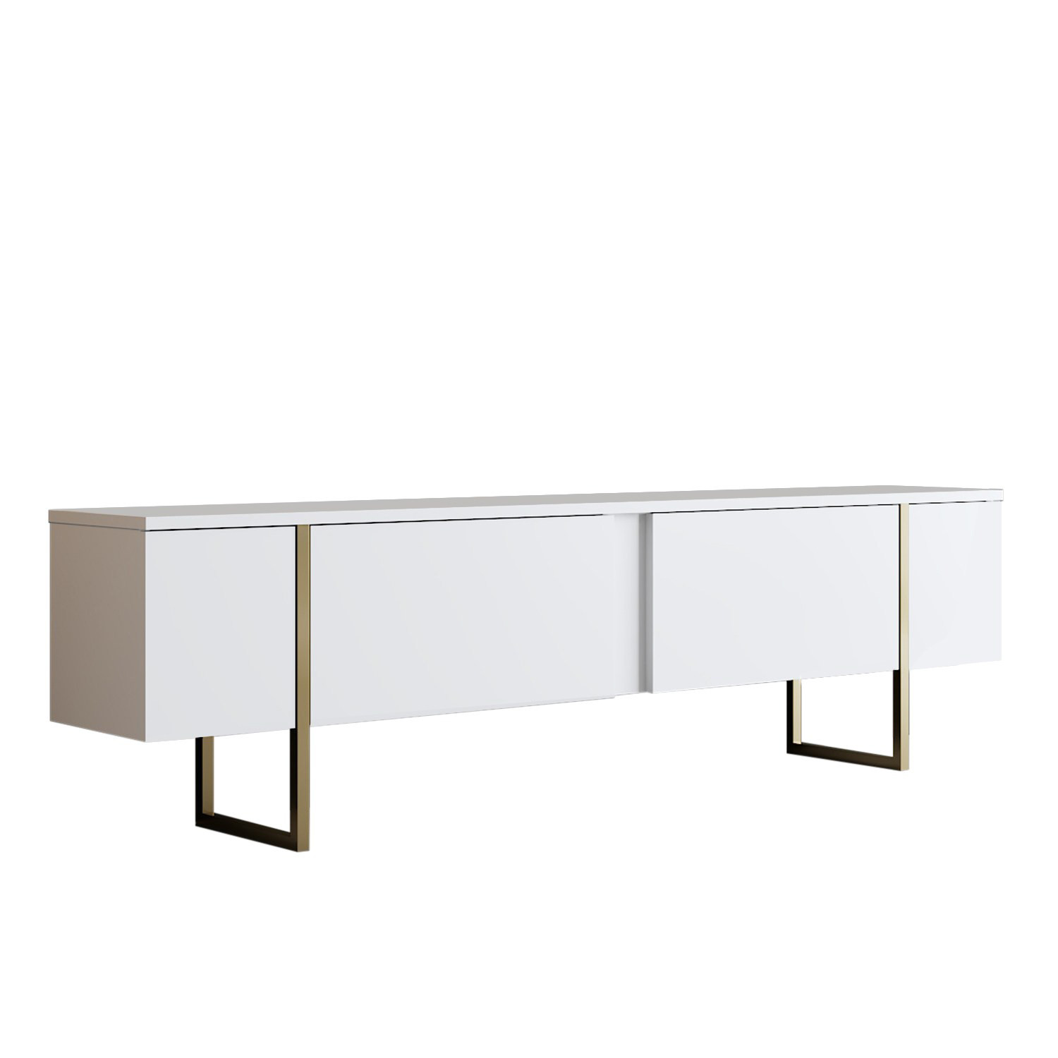 Habitat y Jardin - Soporte de TV de madera "Luxe" - 180 x 30 x 50 cm - Oro blanco
