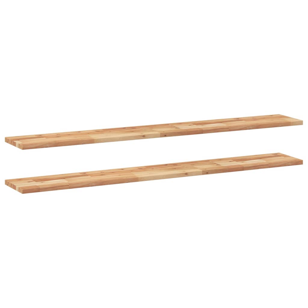 Vidaxl Estantes Flotantes 2 Uds Madera Acacia Sin Tratar 120x20x2 Cm Marrón para Oficina y Estudio
