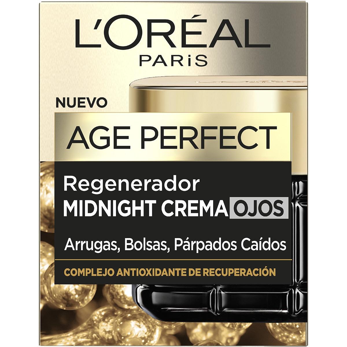 L'ORÉAL Age Perfect Midnight Crema Ojos Arrugas, Bolsas y Párpados Caídos 15 ml