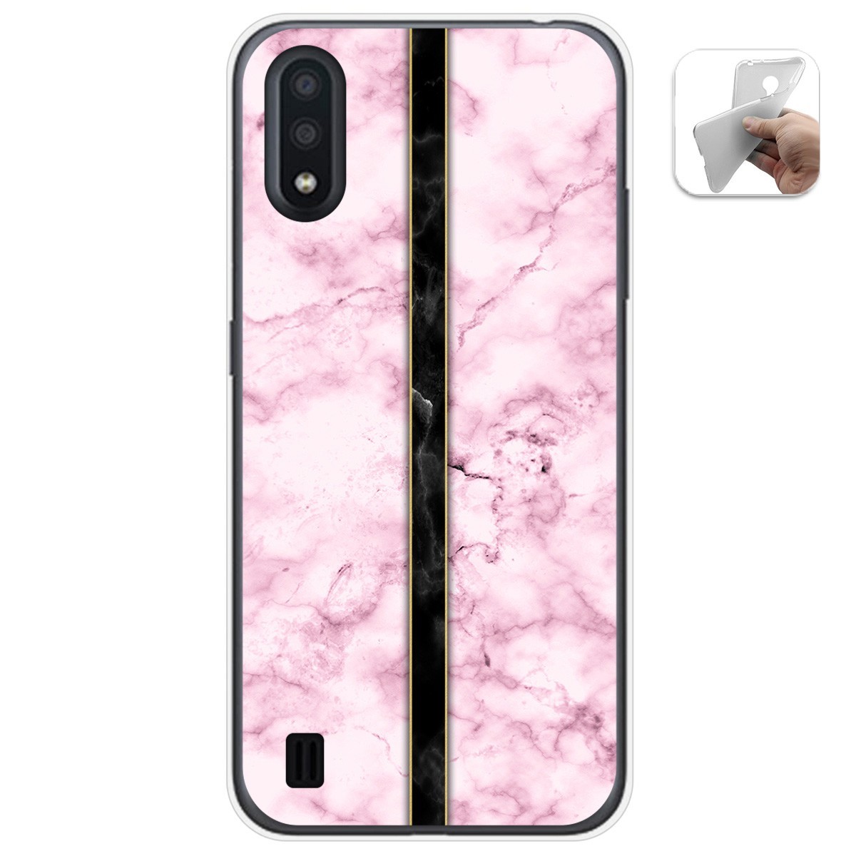 Tumundosmartphone Funda Gel Tpu para Samsung Galaxy A01 diseño Mármol 04 Dibujos