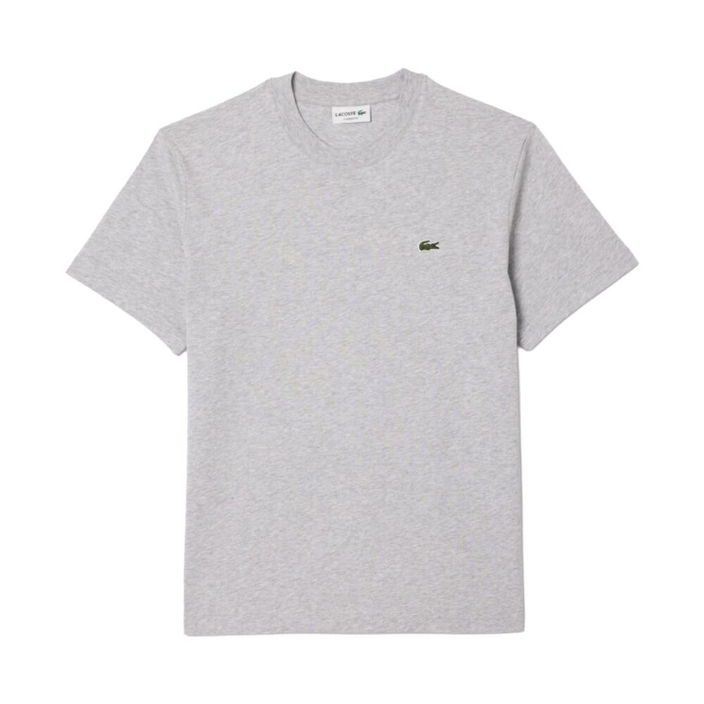 Camiseta Gris Lacoste de Corte Clásico de Punto de Algodón