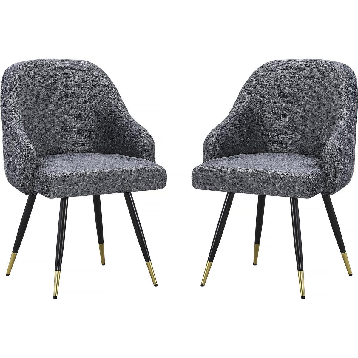 Habitat y Jardin - Juego de 2 sillas tapizadas "Harmony" - 54 x 57 x 90 cm - Gris