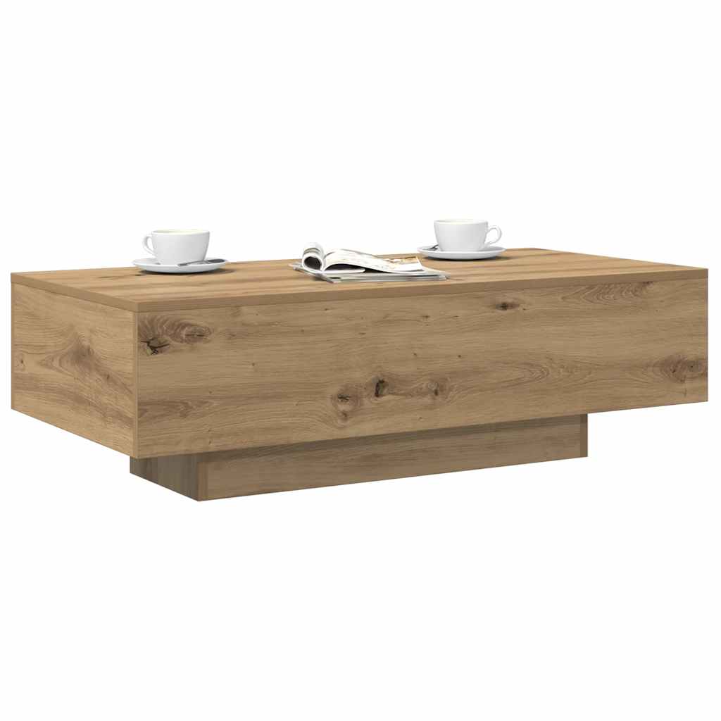 vidaXL Mesa de centro madera de ingeniería envejecida 100x49,5x31 cm en color Madera antigua/Roble artisan | estructura resistente ideal para salón dormitorio o estudio