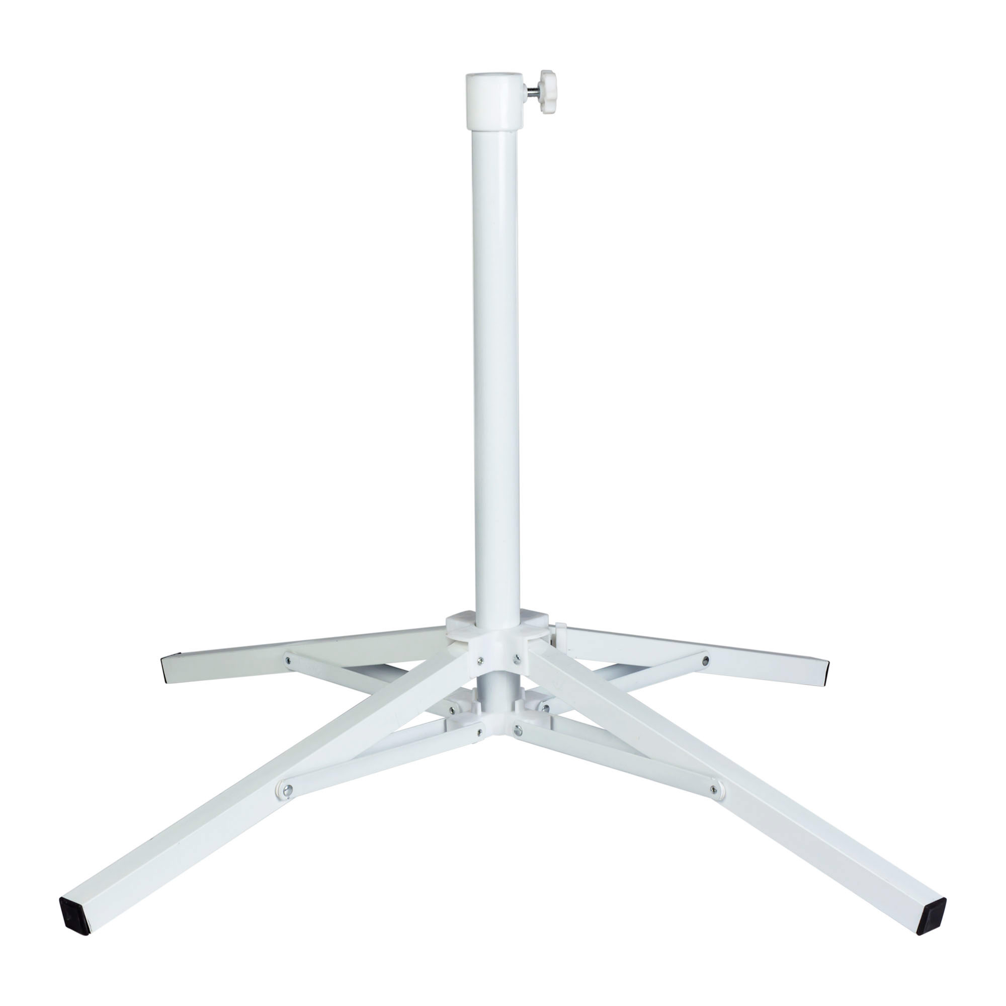 Aktive - Base sombrilla, color blanco, 4 patas metal, medidas abierta 67x67x60 cm, medidas cerrada 10x10x54 cm, mástil D25-32 mm, pie sombrillas, base parasol plegable,