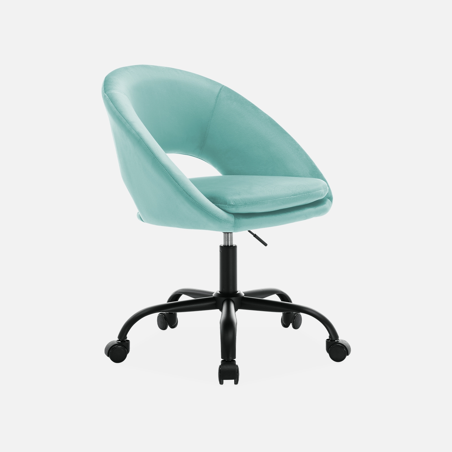sweeek - Silla de oficina de terciopelo con ruedas , Pam , 59x60x89