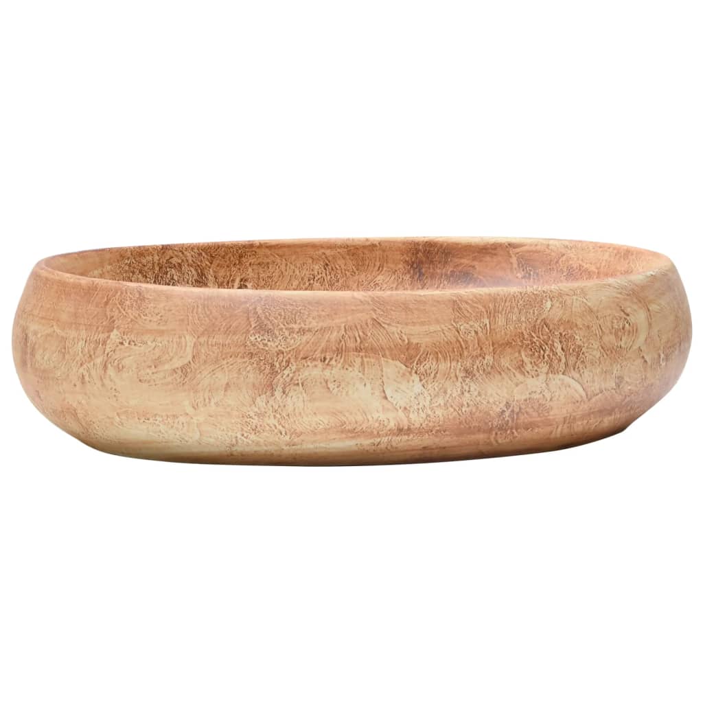vidaXL Lavabo sobre encimera ovalado cerámica 59x40x15 cm