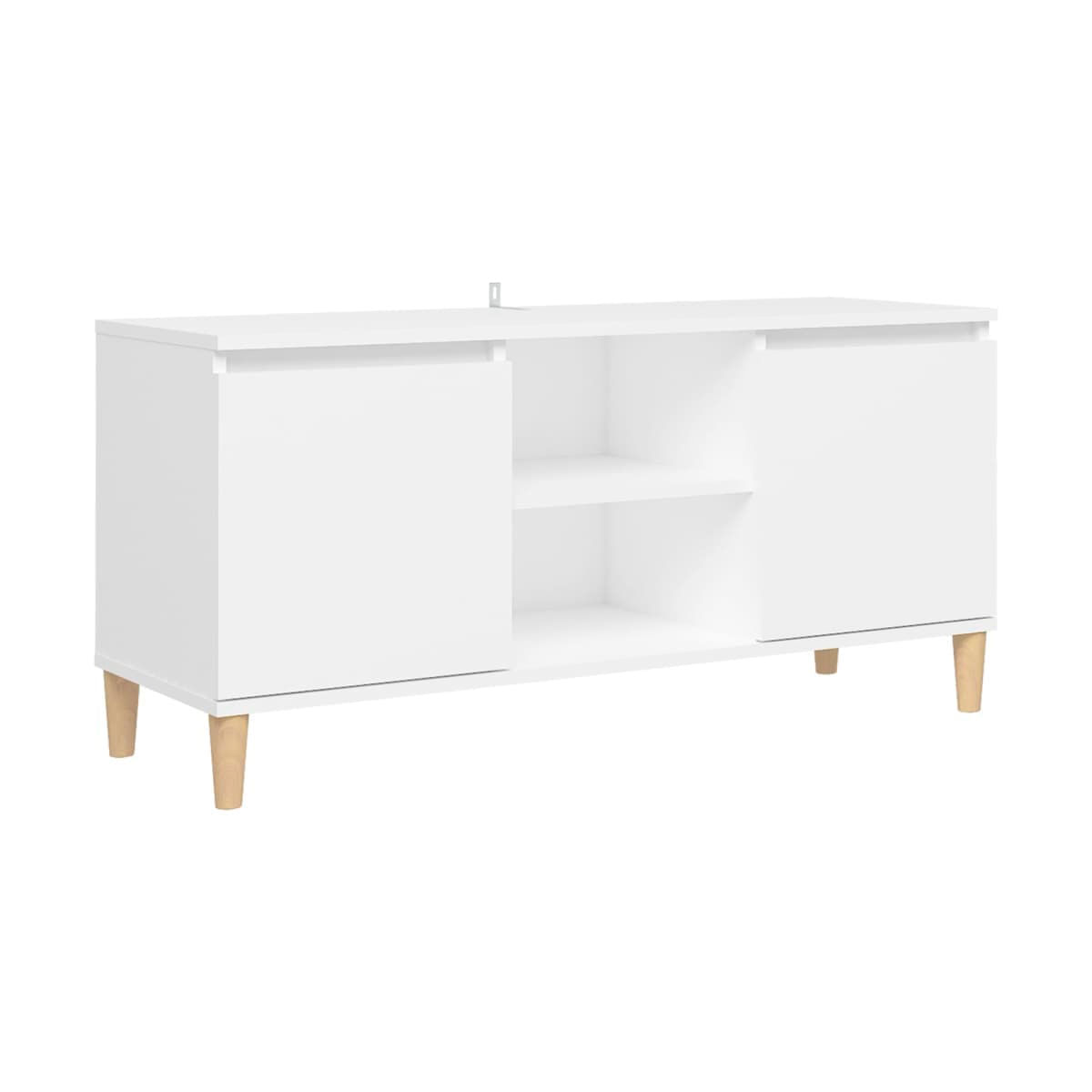 Mueble bajo de TV Kapa 2 puertas + 2 estantes blanco 50x103,5x35 cm