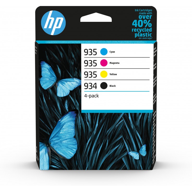 HP - Paquete de 4 cartuchos de Tinta Original 934 negra/935 cian/magenta/amarilla 6ZC72AE