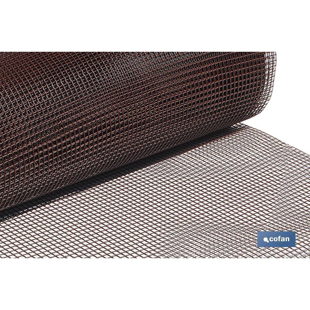 Malla plast. cuadrada jardin 10mm marron 1x25m
