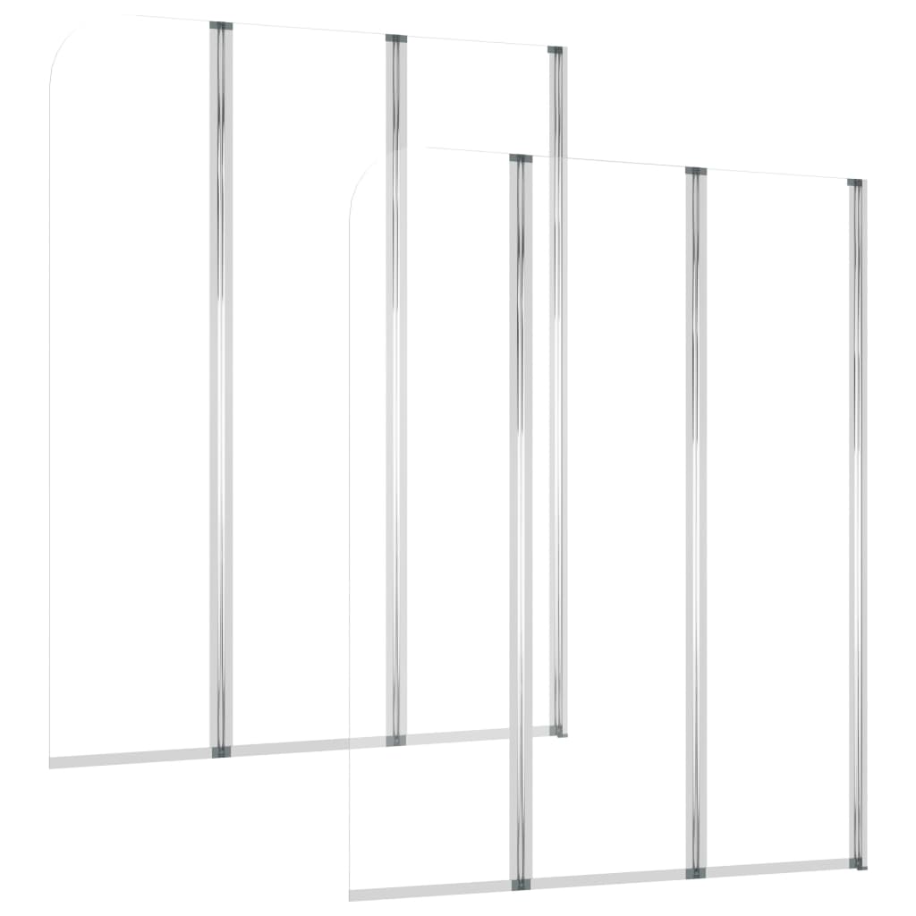 vidaXL Mampara de Ducha de Vidrio Templado Transparente Baño Panel Dimensiones 120 x 140 cm, 104 x 130 cm (2 unidades)