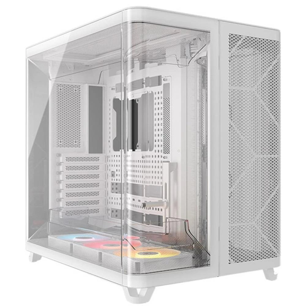 Corsair - Caja para discos duros PC CC-9011319-WW blanca con soporte para SSD y disco duro externo, refrigeración avanzada y diseño premium