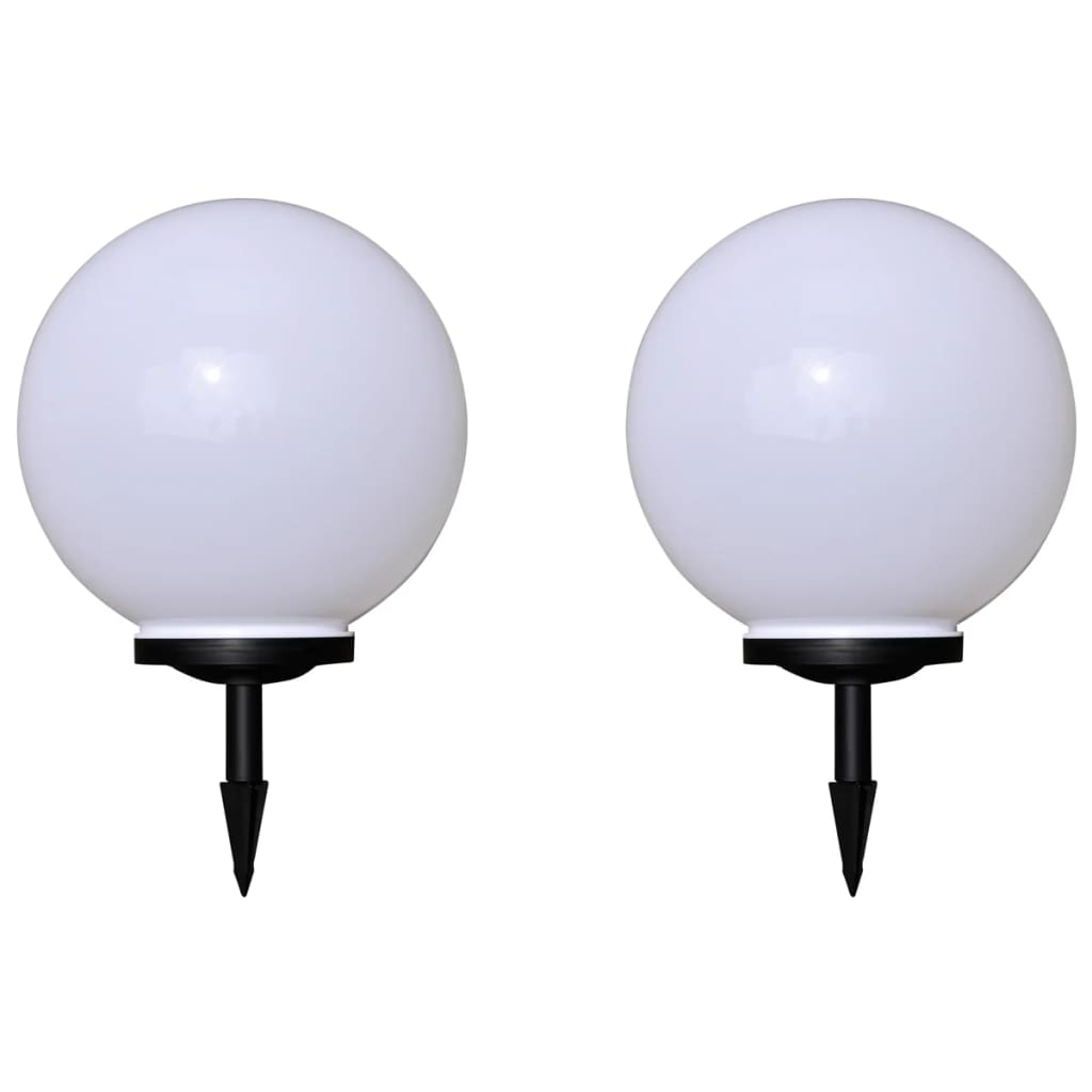 vidaXL Lámparas de Suelo LED (2 unidades) Energía Solar de Jardín en Forma de Bola Dimensiones 30 cm, 40 cm, 50 cm