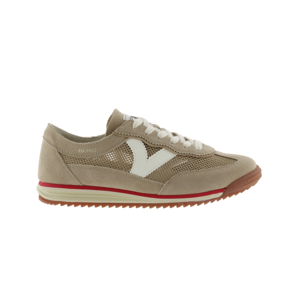 Victoria Saturno Zapatillas de rejilla con piezas de serraje al tono y suela en sierra 1158105