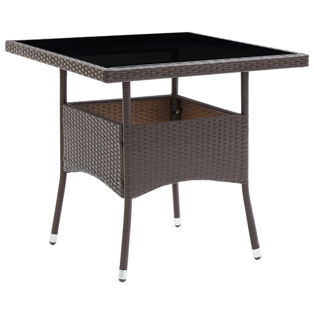 vidaXL Mesa de comedor de jardín ratán sintético en color Marrón/Negro/Beige y más | estructura resistente ideal para salón dormitorio o estudio