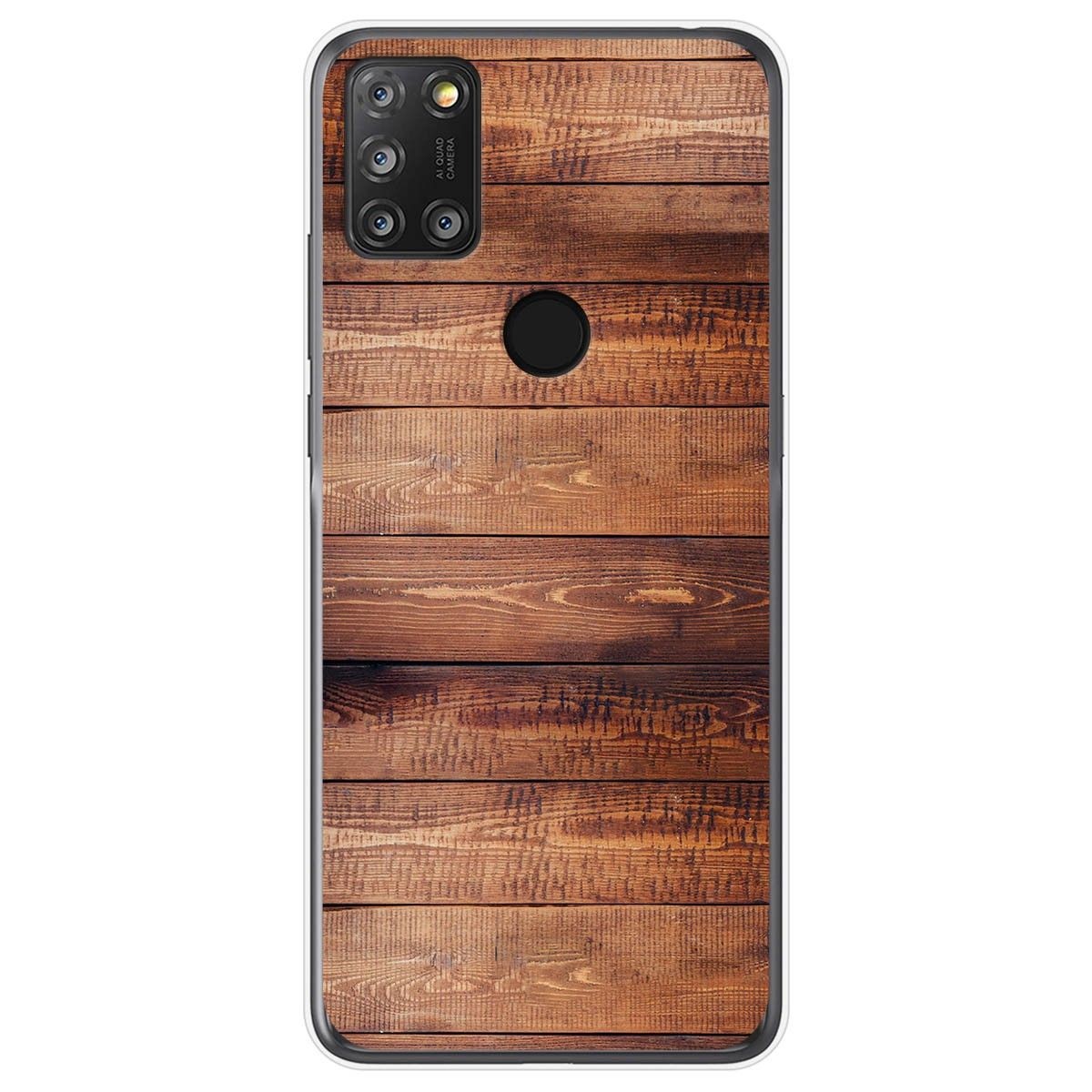 Tumundosmartphone Funda Gel Tpu para Alcatel 3X 4CAM diseño Madera 02 Dibujos