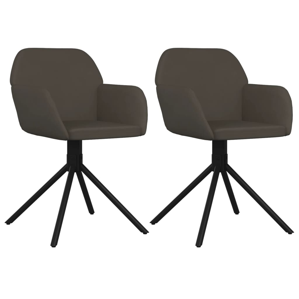 vidaXL Sillas de comedor giratorias 2 unidades terciopelo gris oscuro