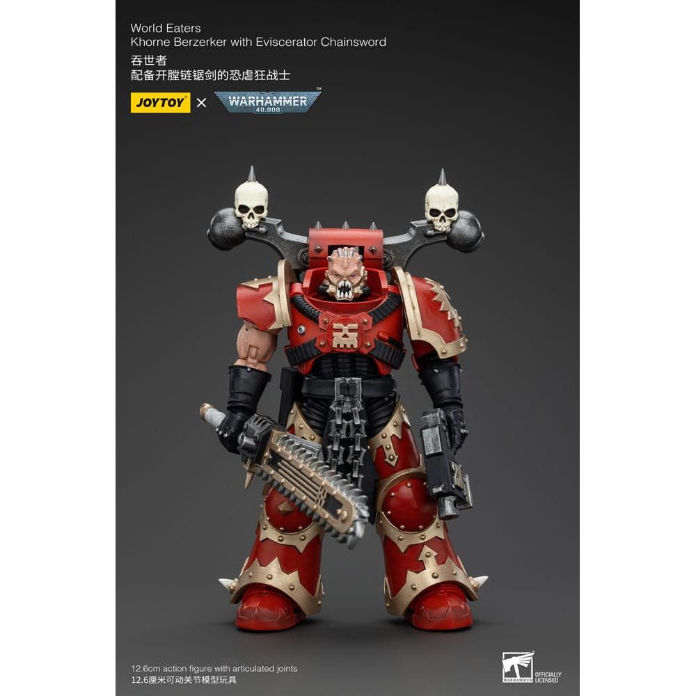 JoyToy Warhammer 40k: World Eaters Khorne Berzerker con espada eviceradora figura de acción a escala 1:18