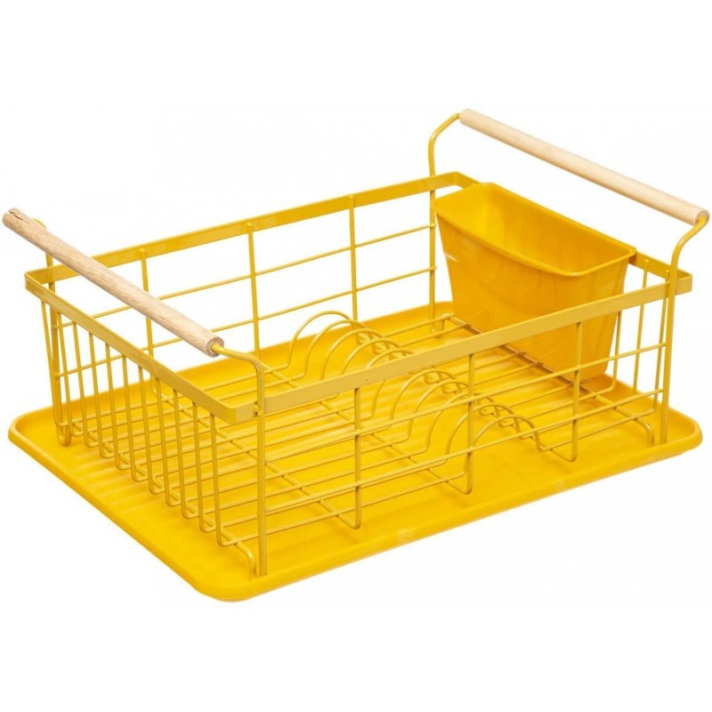 TIENDA EURASIA - Escurridor de Platos con Soporte para Cubiertos de Acero con Asas y Bandeja