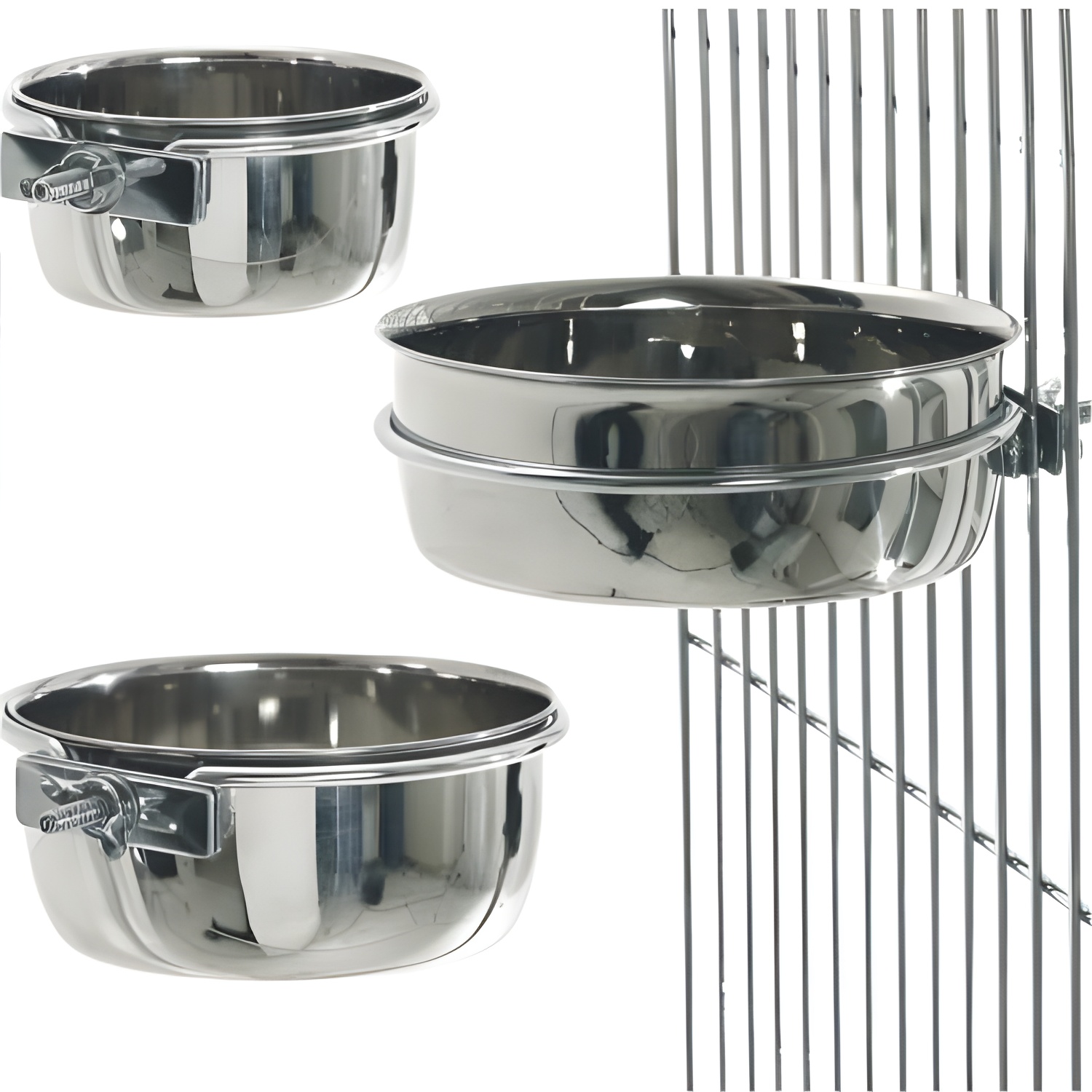 Ibañez Comedero Bebedero Inoxidable para Jaula con Palometa 900ml