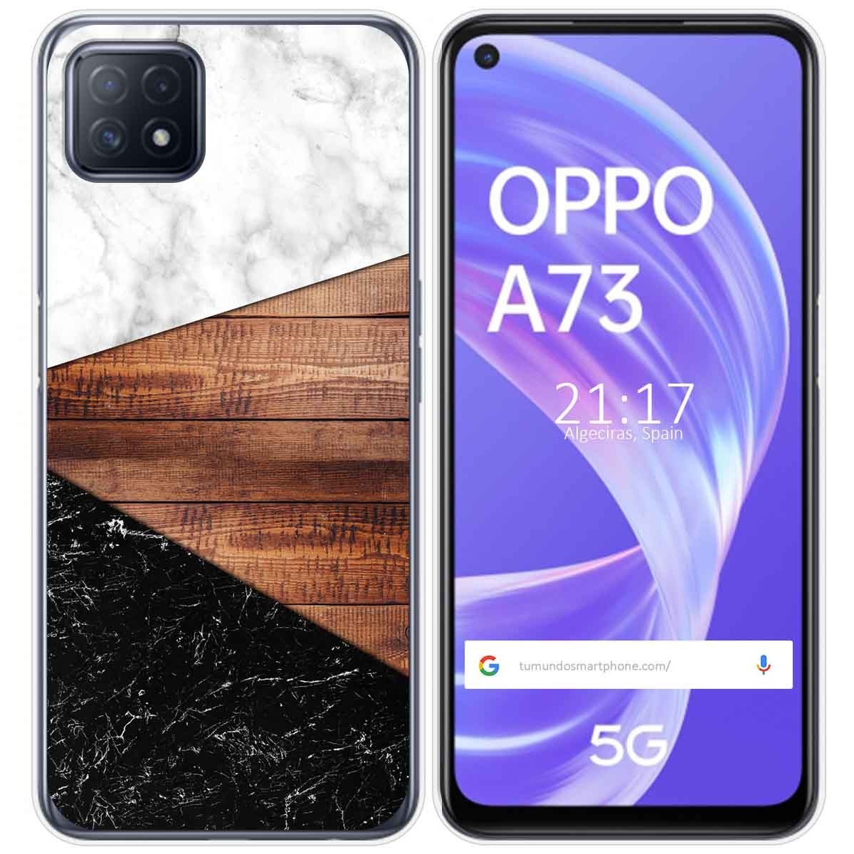 Tumundosmartphone Funda Gel Tpu para Oppo A73 5G diseño Mármol 11 Dibujos