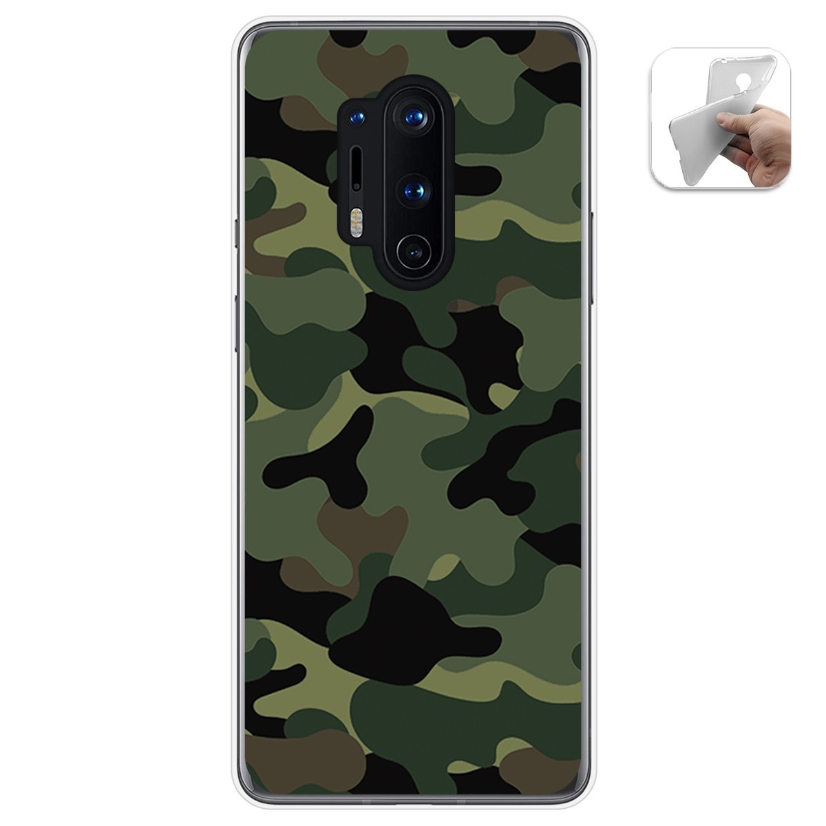 Tumundosmartphone Funda Gel Tpu para Oneplus 8 Pro diseño Camuflaje Dibujos
