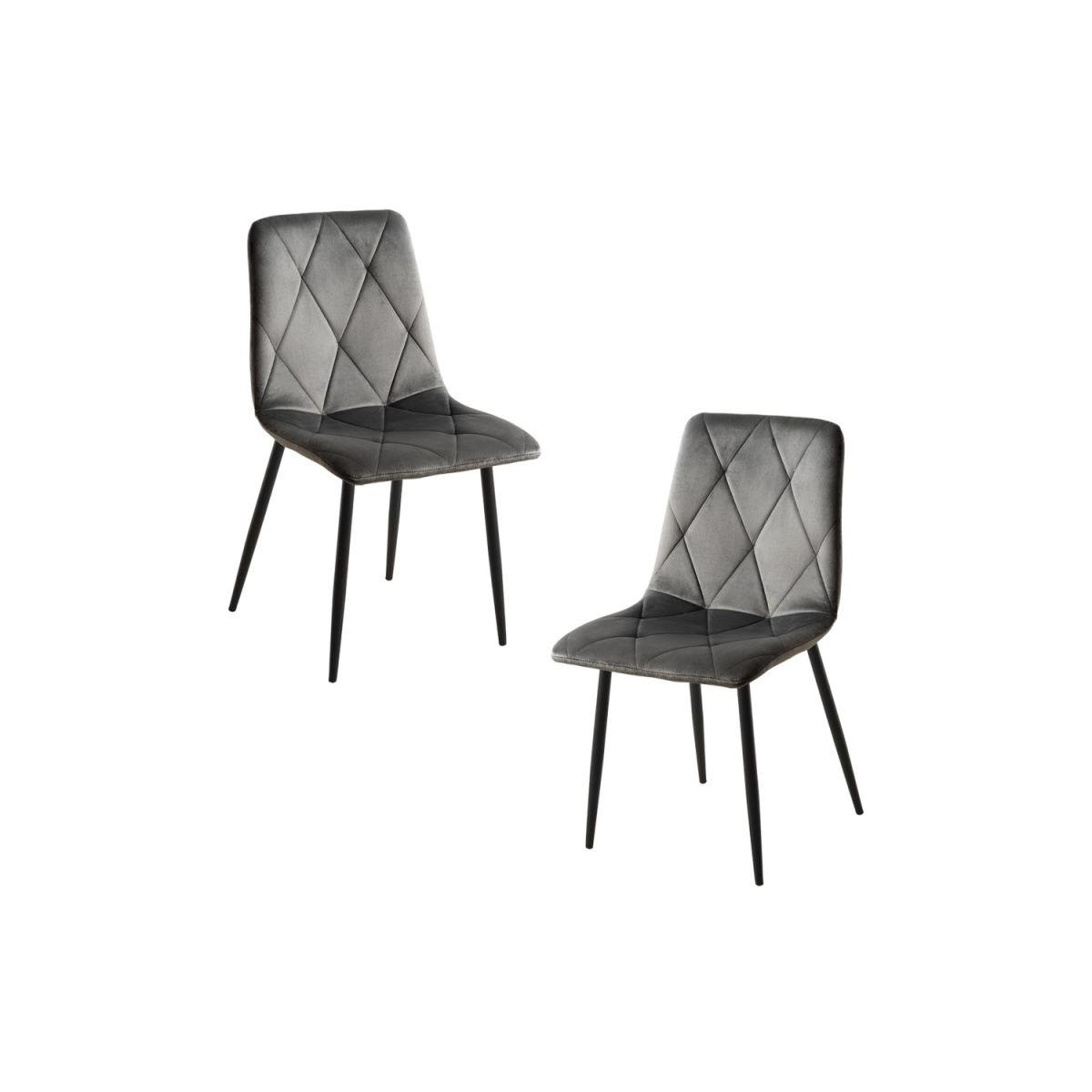 Regalos Miguel - Packs Sillas Comedor - Pack 2 Sillas Lyke Terciopelo - Gris oscuro