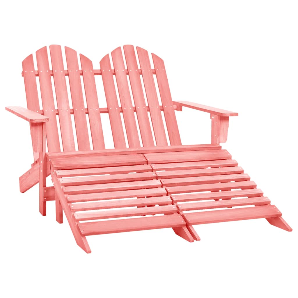 vidaXL Silla Adirondack de jardín 2 plazas madera de abeto
