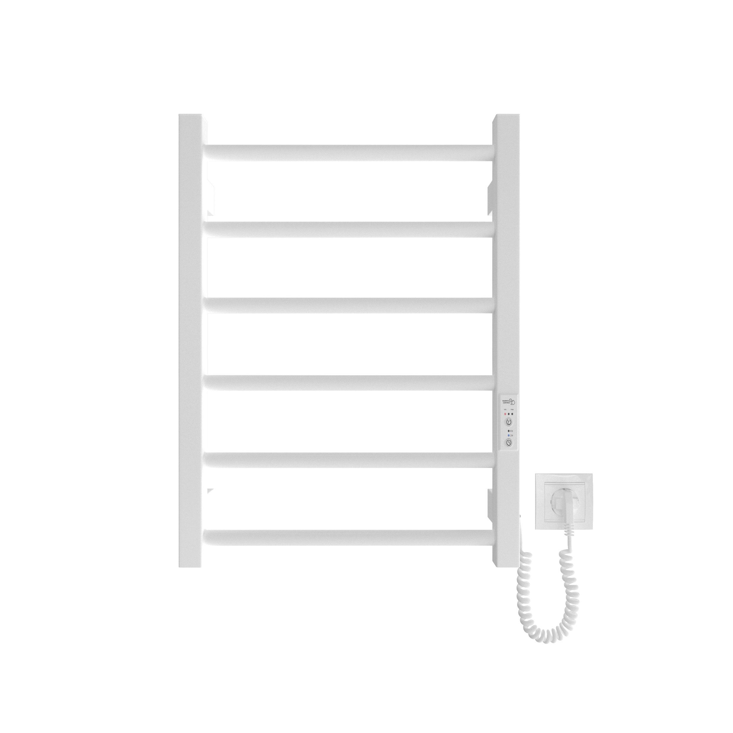 Radiador Toallero Eléctrico Seco HYGGE FAMILY Modelo LEEDS , Bajo Consumo de 570x430 mm Color BLANCO MATE