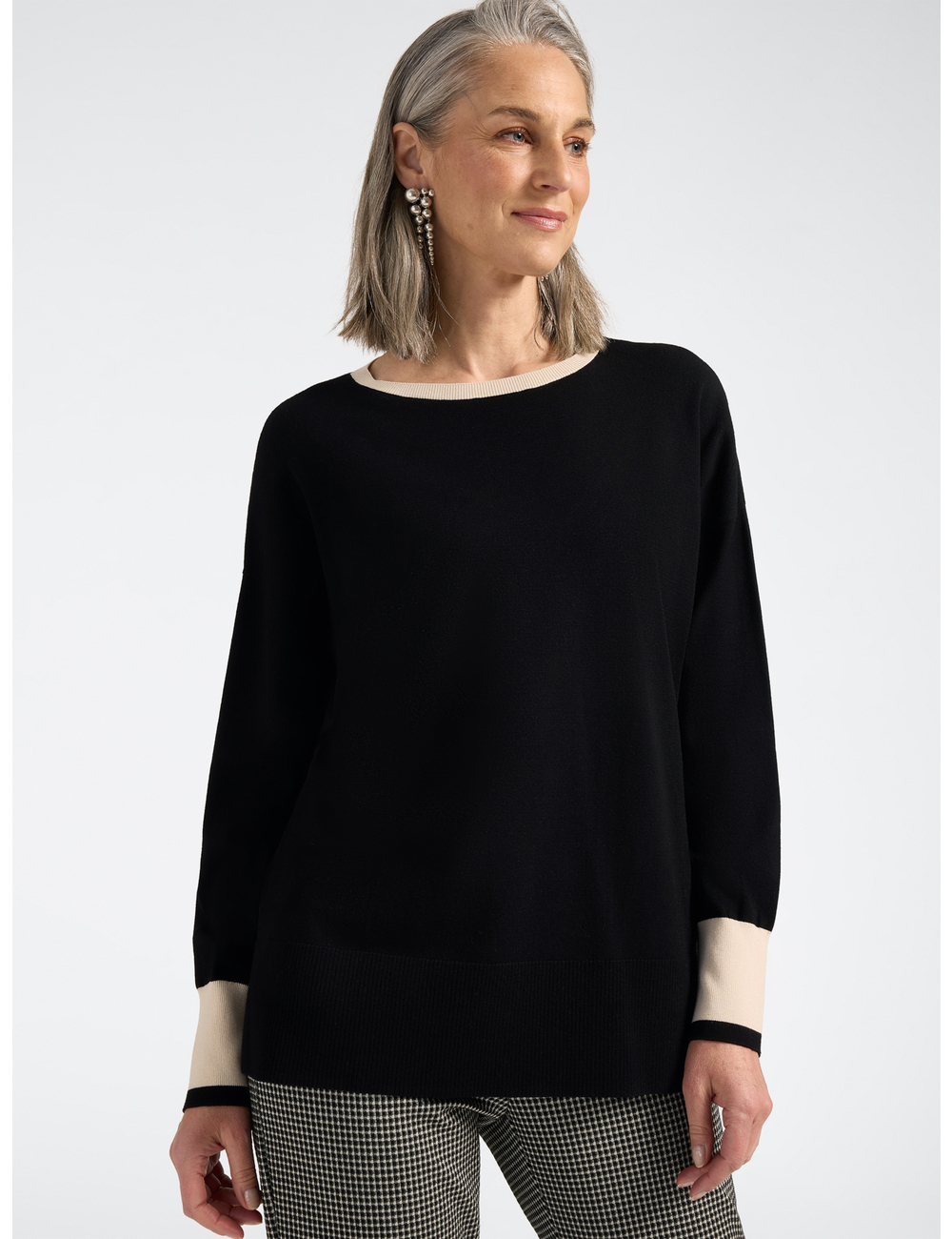 Elena Mirò - Jersey de cuello redondo en viscosa