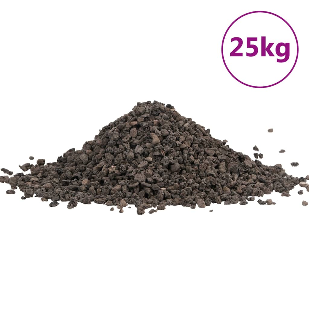 vidaXL Grava de Basalto Piedras de Peces de Acuario Pecera Negra 25 kg Dimensiones 1-3 mm, 3-5 mm, 5-8 mm