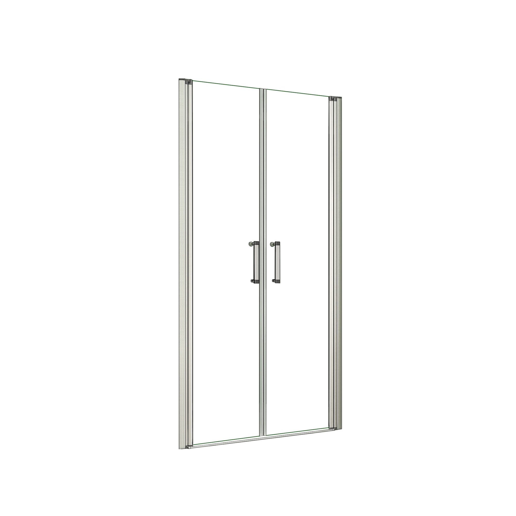 Mampara de Ducha Frontal Abatible Dos Hojas,Perfil Gris Mate,Vidrio Templado 5mm,(960-1000)x1850mm