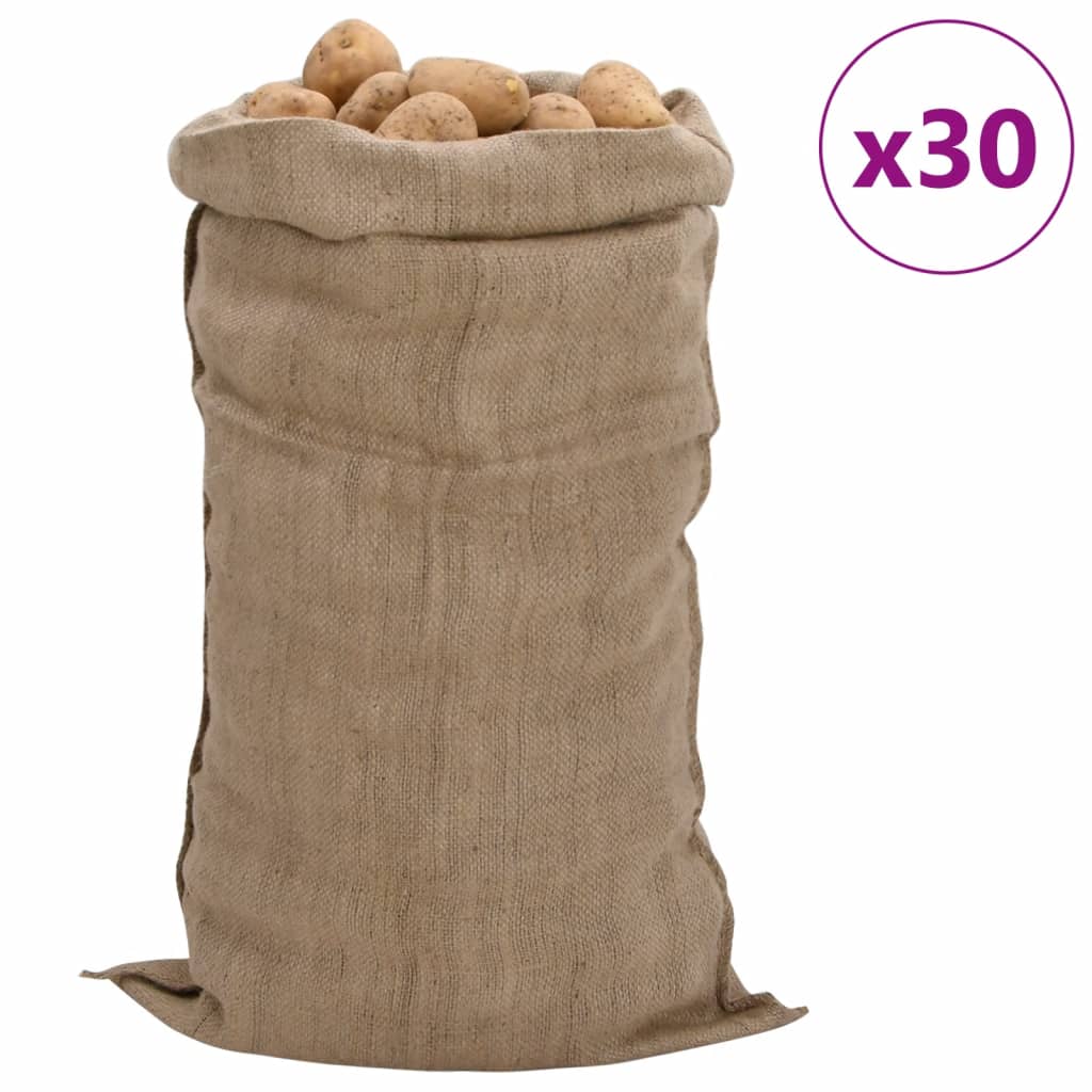 vidaXL Sacos de Yute Bolsa de Arpillera (30 unidades) 100% Yute 340 g/m² Dimensiones 60 x 105 cm, 65 x 135 cm, 100 x 110 cm